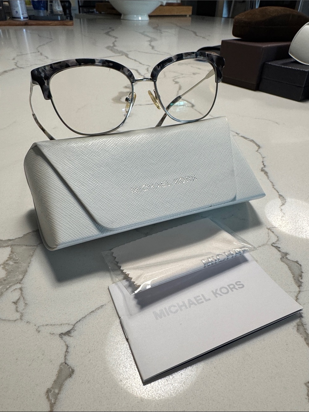 Michael Kors Gray Tortoiseshell-Top Cat Eye Glasses- - Picture 12 of 12